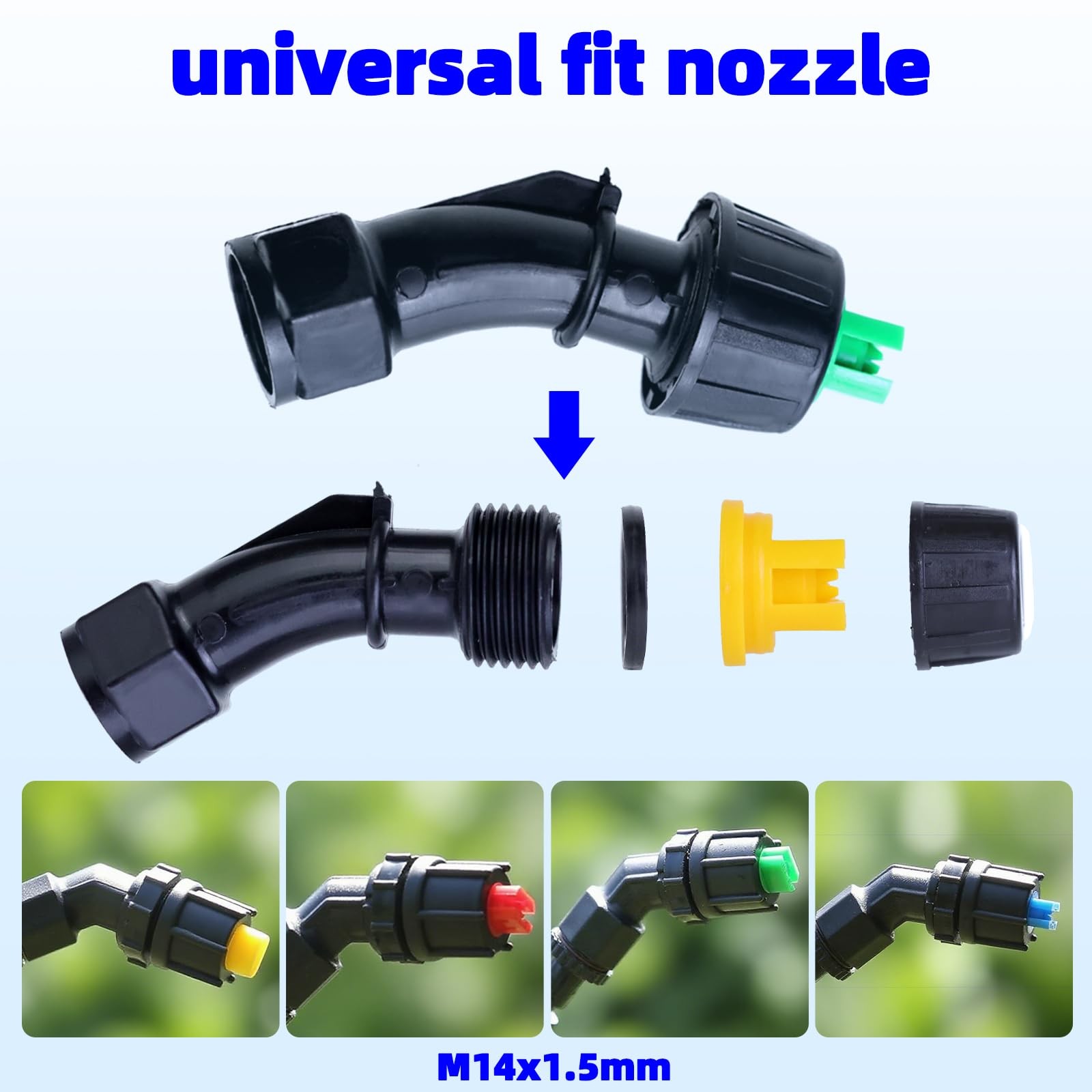 110°Flat Fan Spray Nozzles, 7PCS 0.1–0.6mm Sprayer Nozzle Small, Multicolor