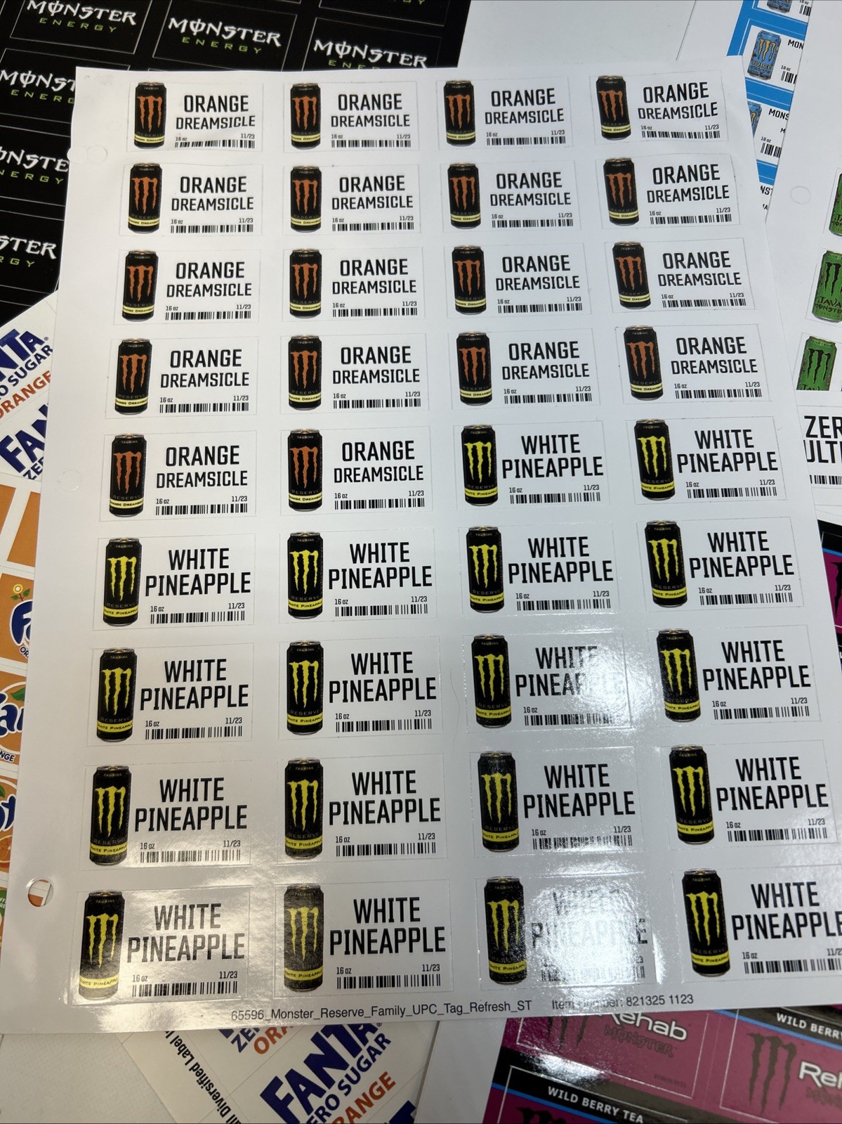 Coca-Cola Co. Drink Products Sticker / Shelf Tags 1”x 1-5/8” (16 Sheets)