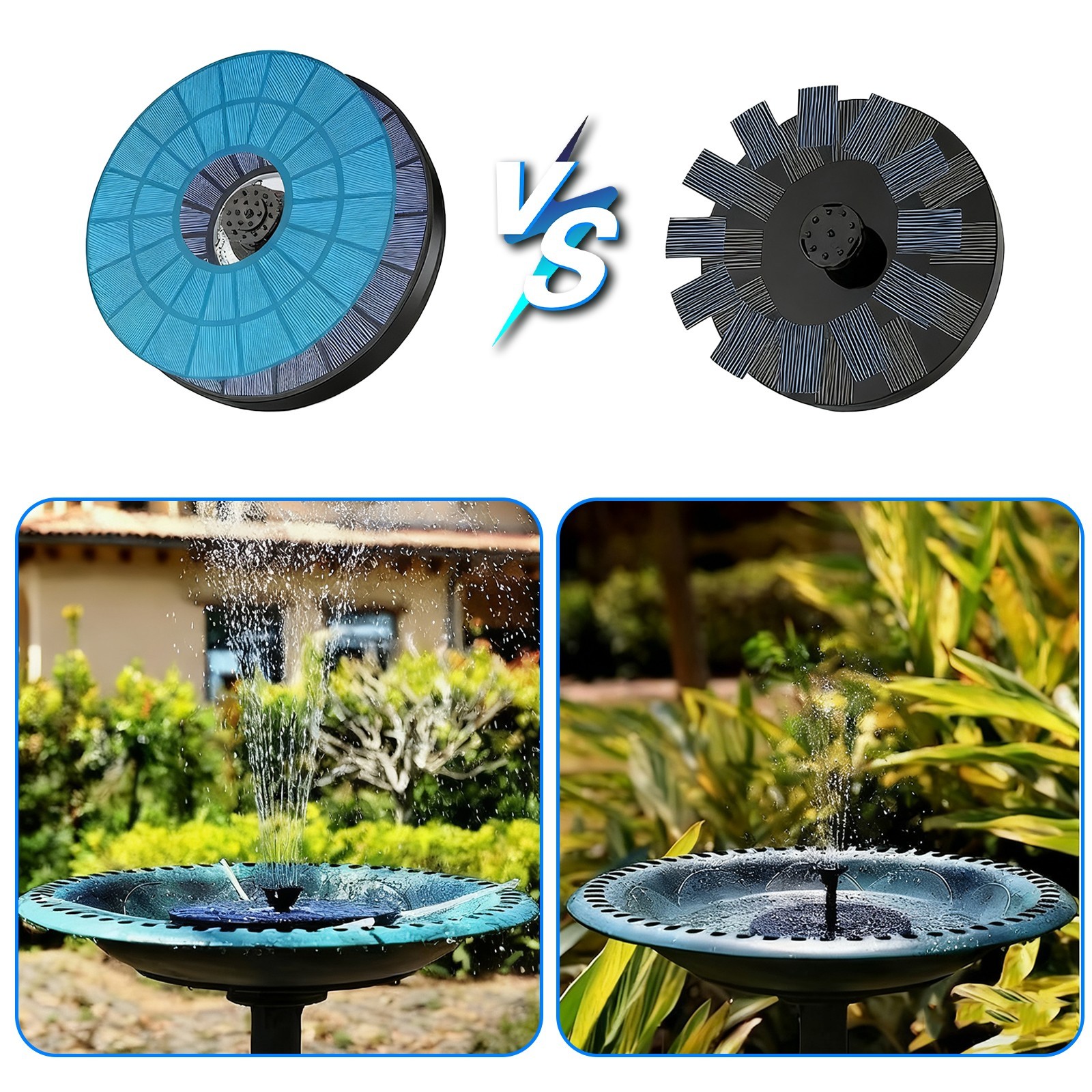 LED Solar Power Bird Bath Fountain Pump Upgrade 1.5W Solar Fountain Garden Decor
