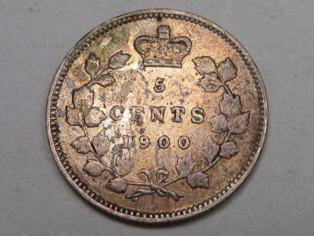 High Grade 1900 Silver 5¢ Five Cent CANDA. #4