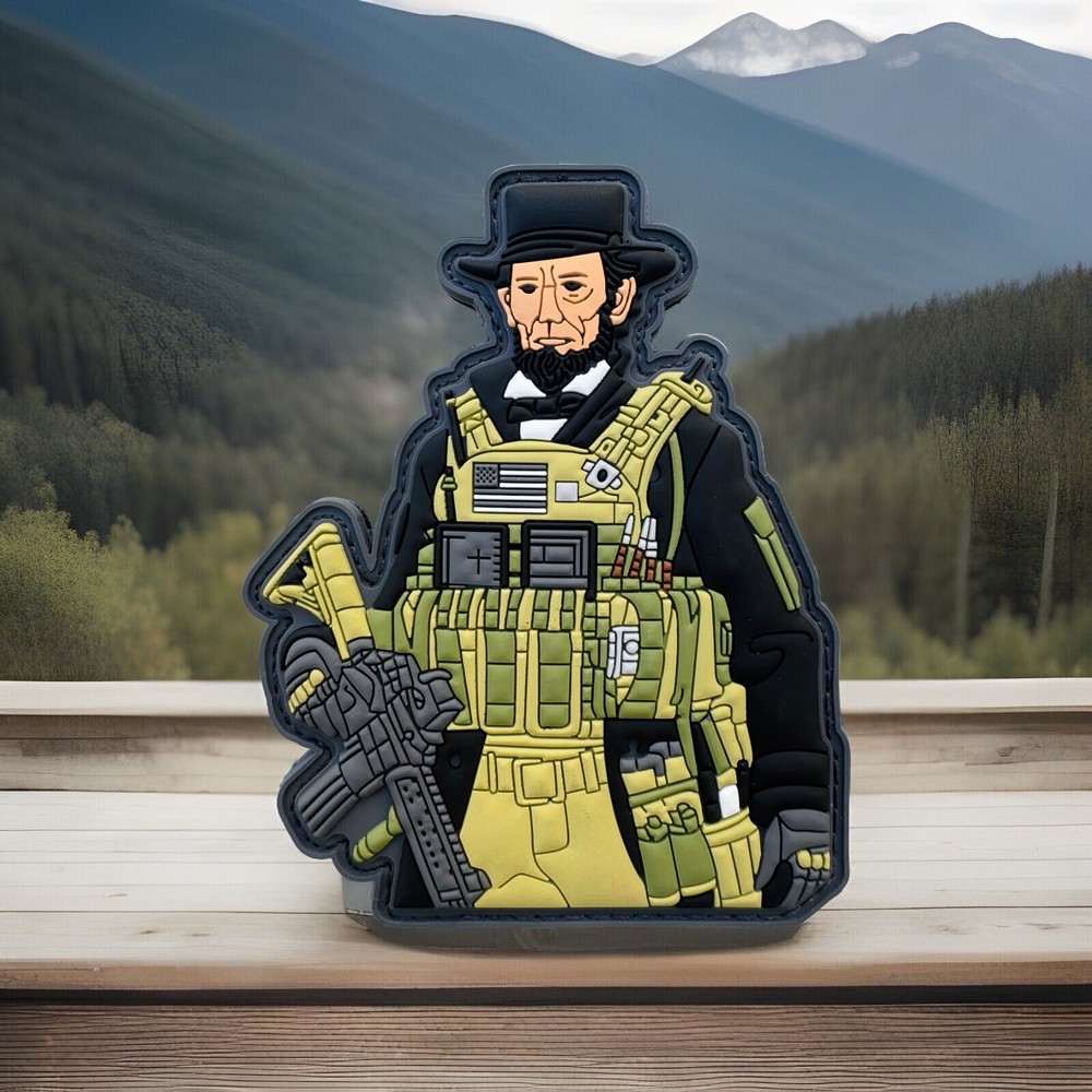 Tactical Abraham Lincoln Rubber PVC Hook/Loop Morale Patch