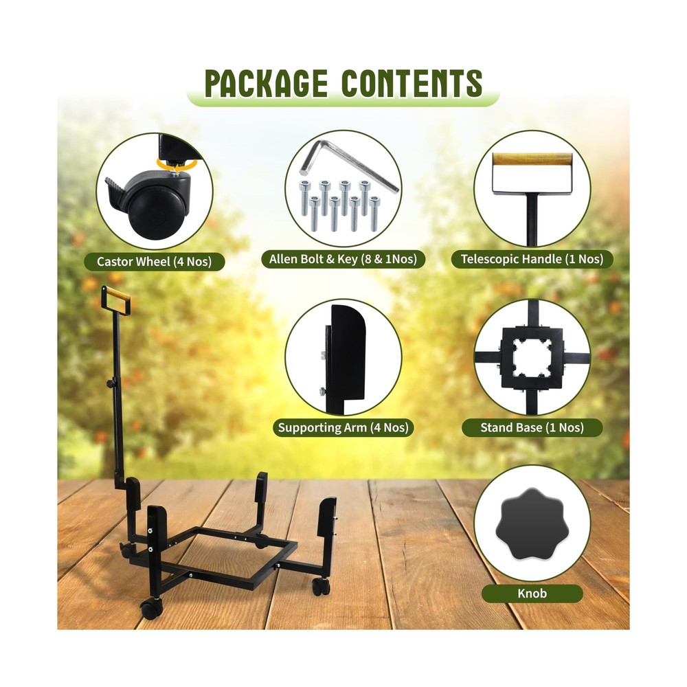 FEBTECH - 29.5" Portable Firepit Trolley Stand with Telescopic Handle – Fi
