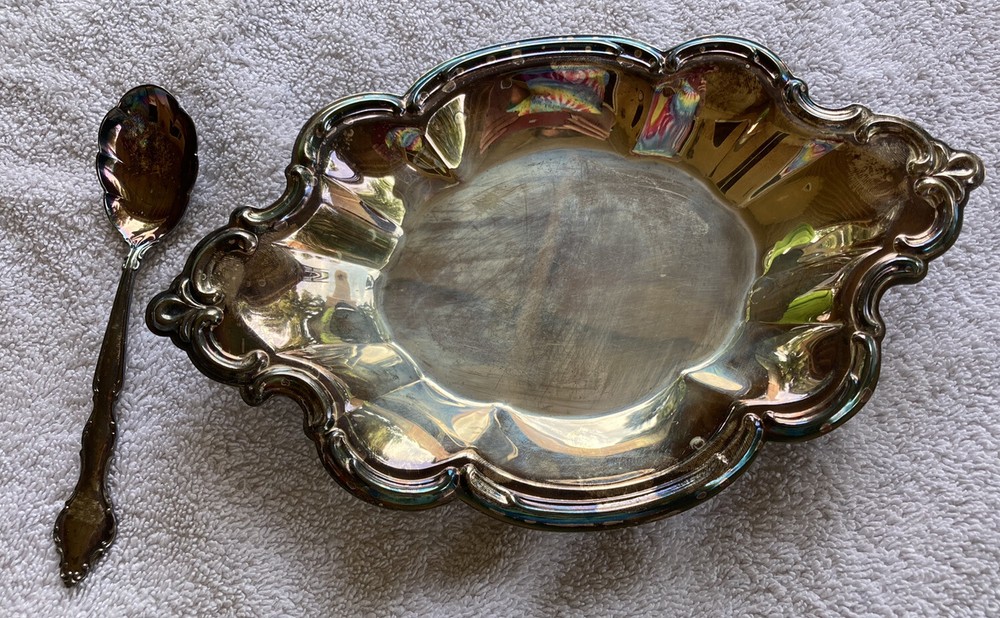 Vintage International Deep Silver2 Piece Set Some Solid Silver Inlaid Origin Box