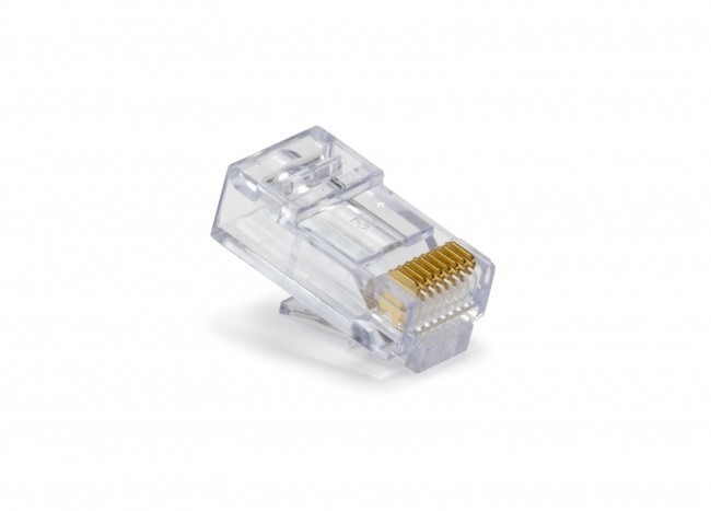 RJ45 Network Cables Modular Plug CAT5e UTP Connector End Pass Through 100 pc Jar