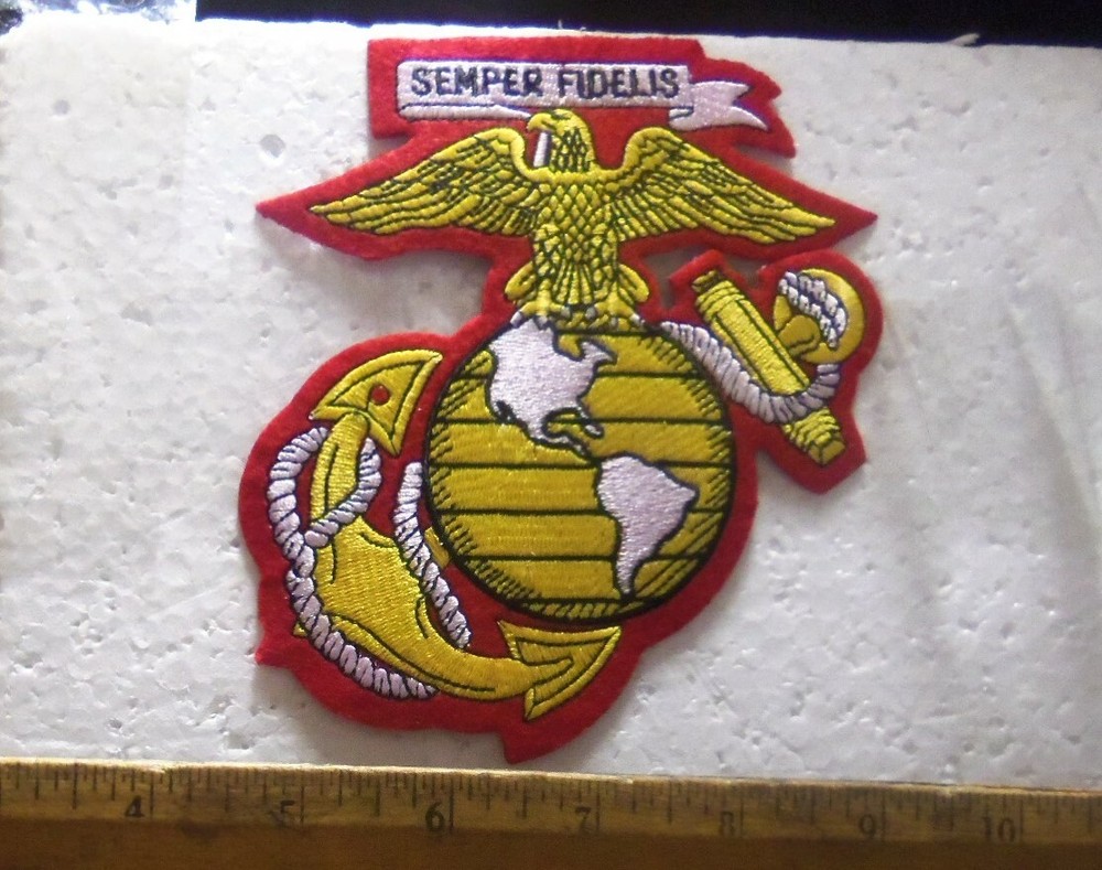 XLarge US Marine Corps – Semper Fidelis - Eagle Globe & Anchor Embroidered Patch