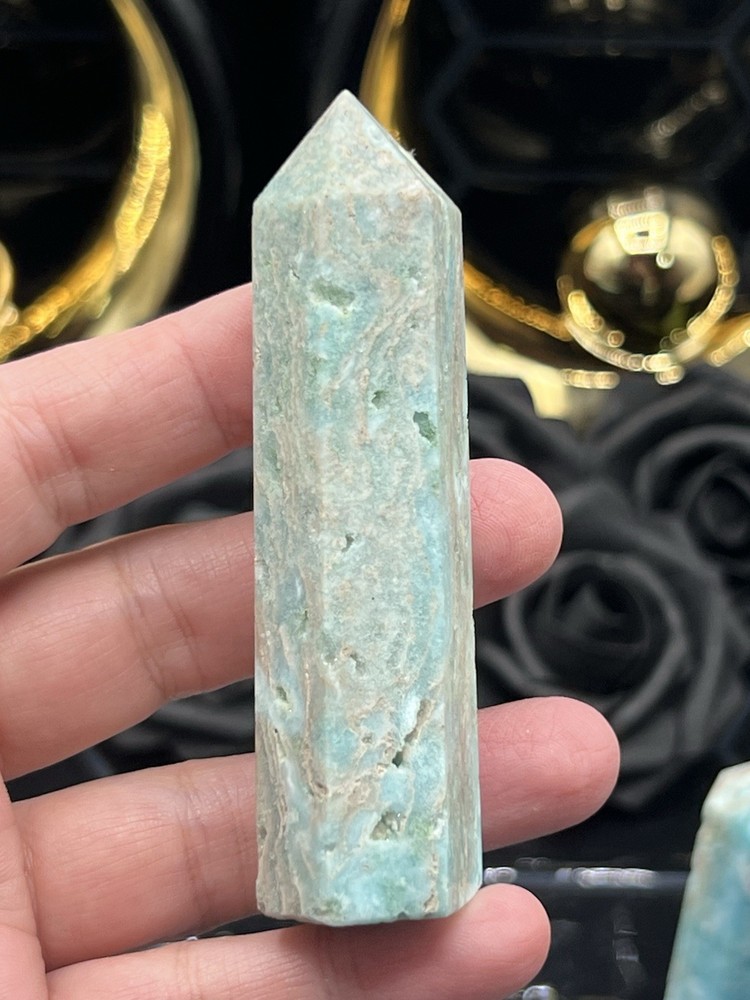 Natural Blue Aragonite 6-sided points Free ship & Gift