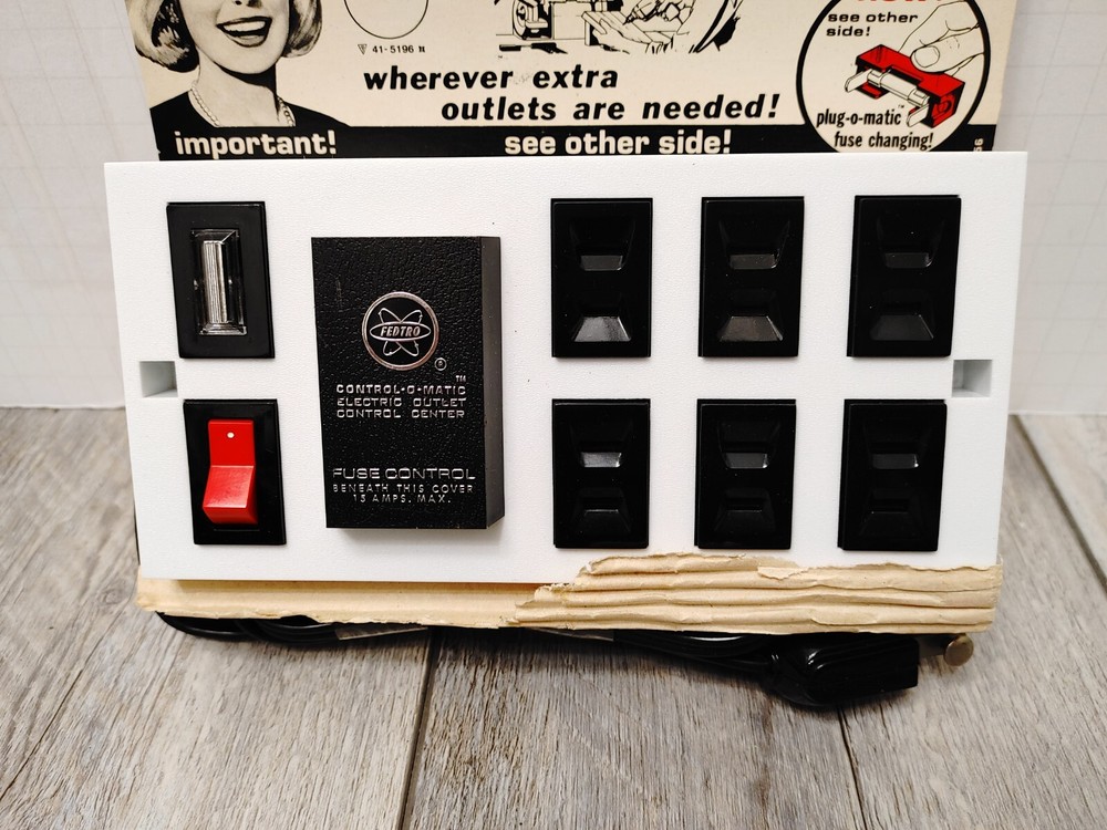 Original Vintage ELECTICAL FEDTRO OUTLET CONTROL CENTER
