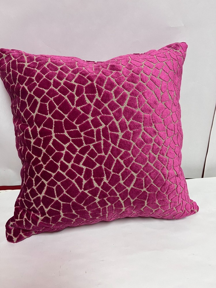 18" Dark Magenta Velour Throw Pillow