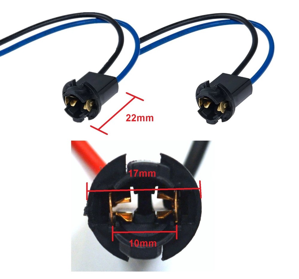 Universal Pigtail Wire Female Socket 194 T10 PBS Front Side Marker Light Bulb E