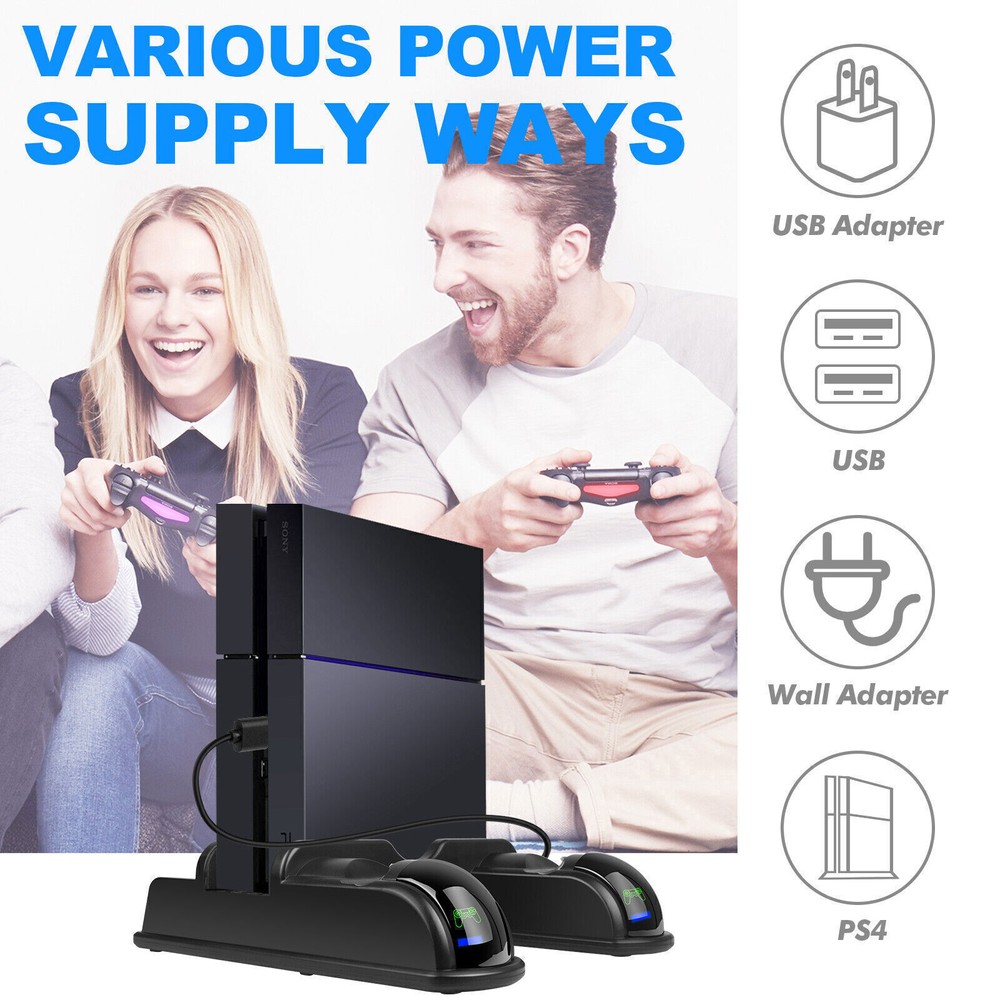 Vertical Cooling Stand For Playstation 4 Console PS4 Dualshock Controller Games