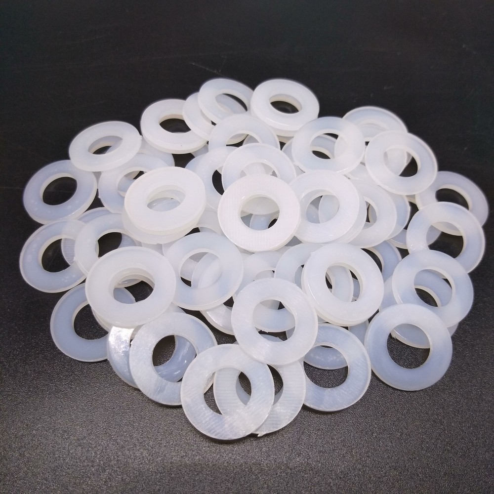 500pcs M8 White Nylon Flat Washers