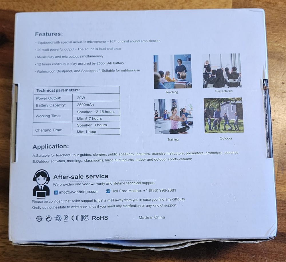 WinBridge M801 Wireless Bluetooth Voice Amplifier Wireless Microphone Headset