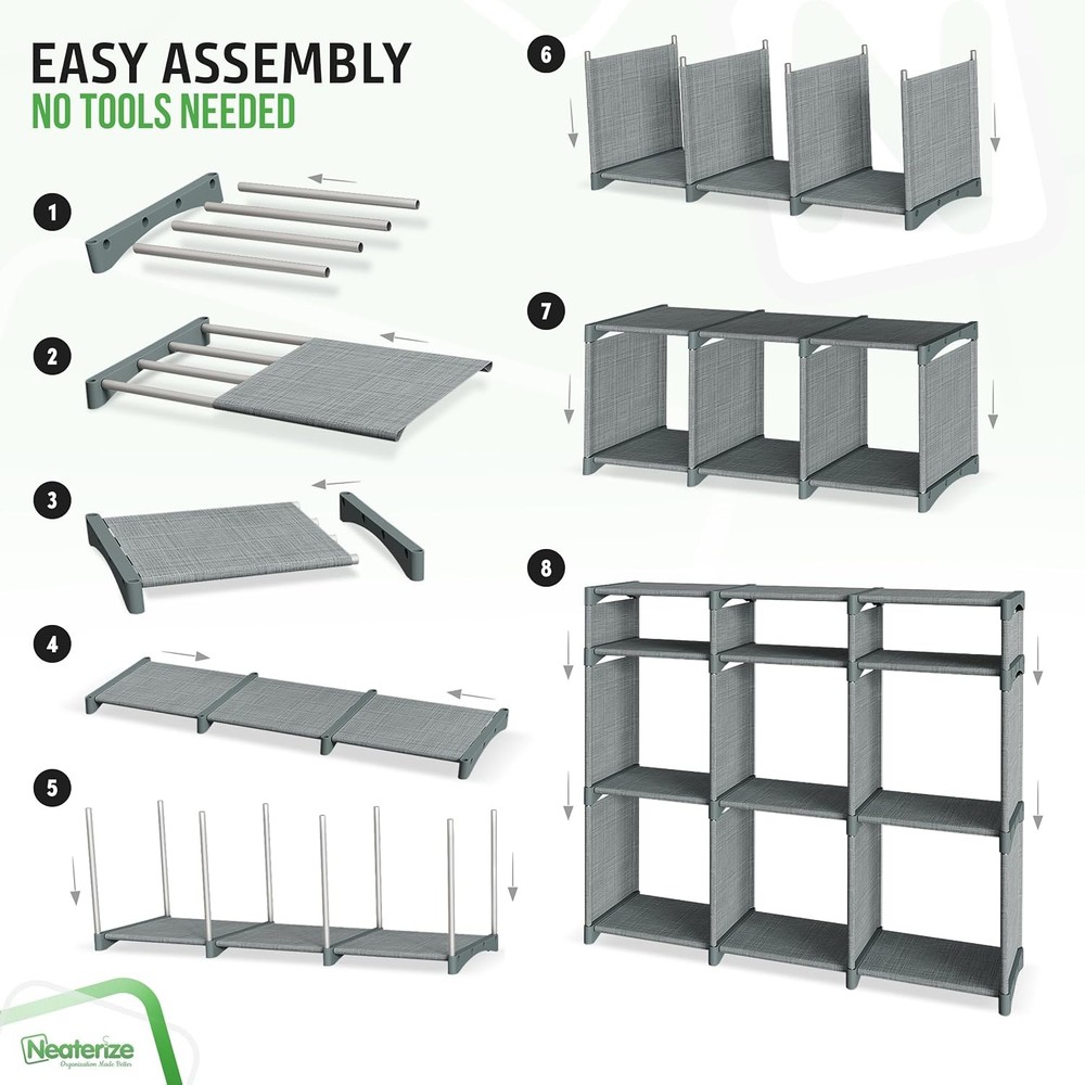 Cube Storage Organizer W/ Storage Bins 9 Cubes