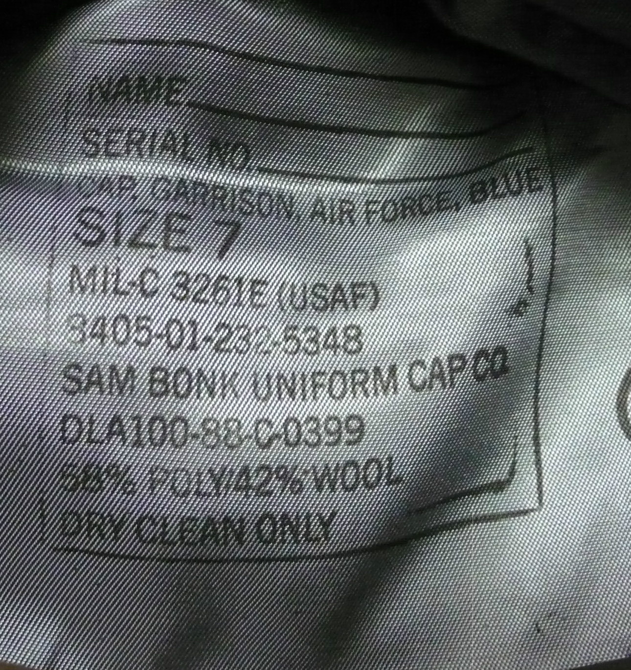 US AIR FORCE BLUE GARRISON CAP UNIFORM ENVELOPE DRESS UNIFORM CIVIL AIR Patrol