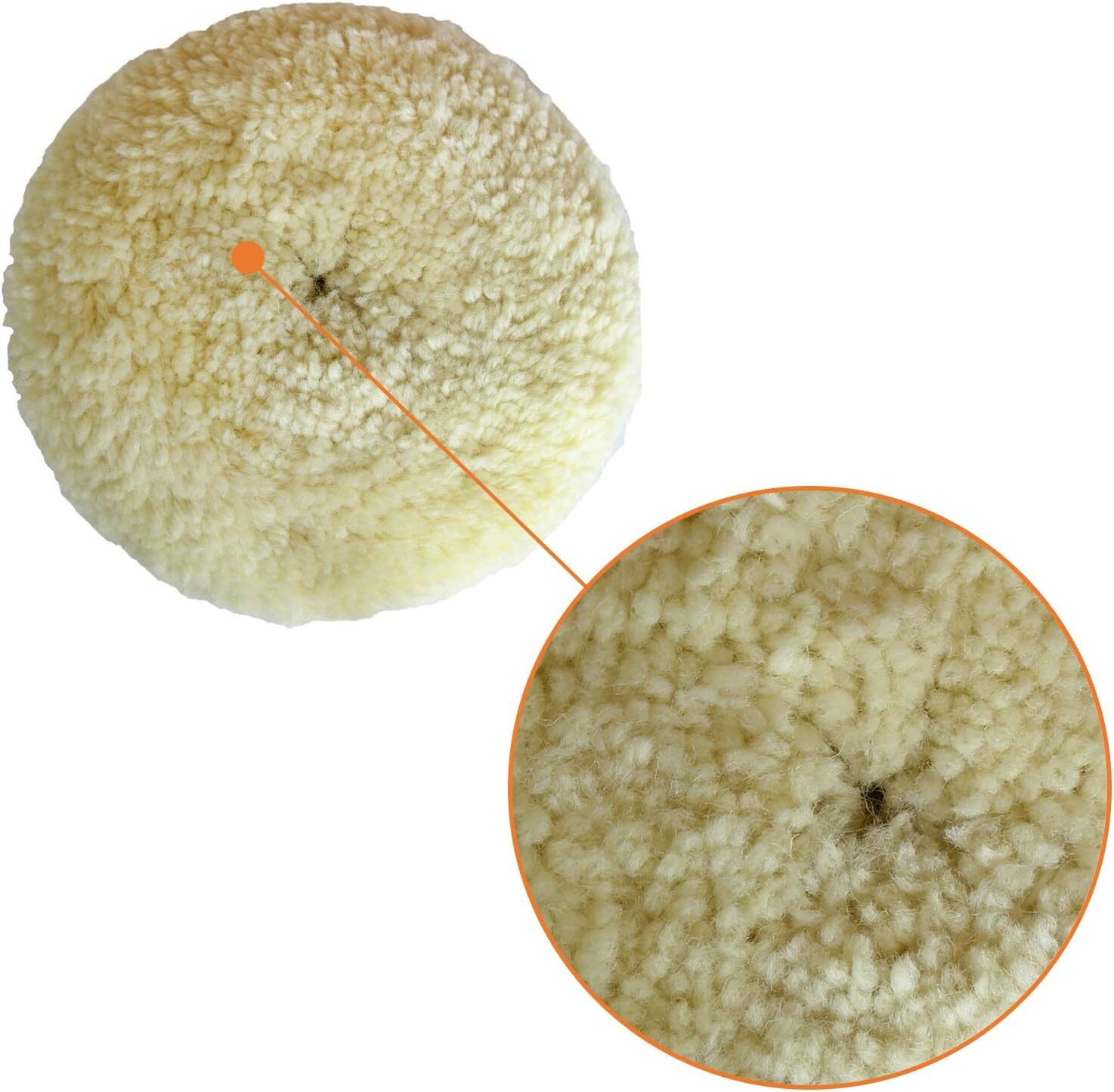 Wool Buffing Pad 5" 3PCS Hook Loop Grip Pad for Cutting & Polishing for Car Boat