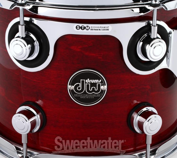 DW Performance Series Mounted Tom - 8" x 10" Cherry Stain Lacquer