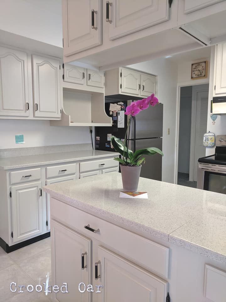 3" Black Ceramic Center Pull Brushed Pewter