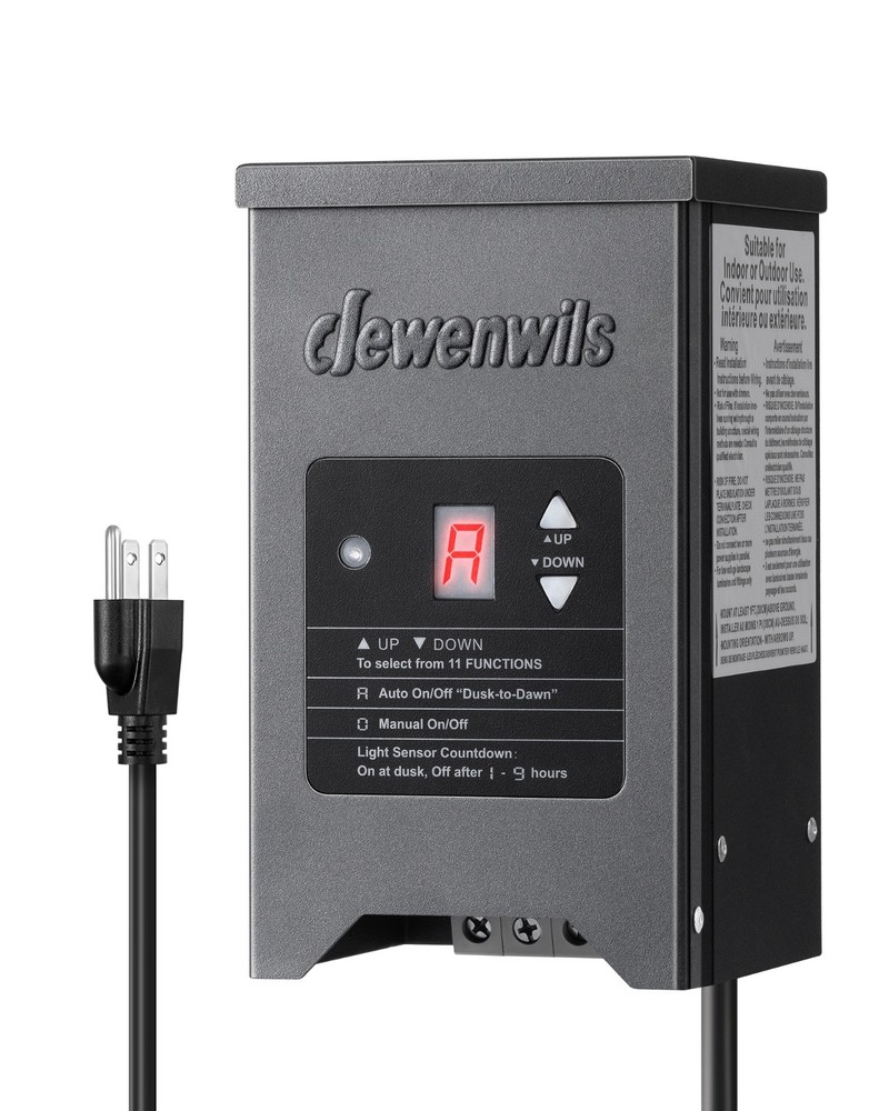 DEWENWILS Landscape Transformer 200W Metal Case Photocell Sensor Timer