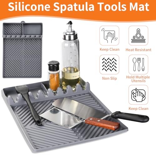 Griddle Mat Barbeque Grill Accessories Tools for Blackstone, Side Shelf Gray