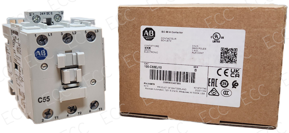 Allen-Bradley 100-C55EJ10 Contactor, 24v DC Coil