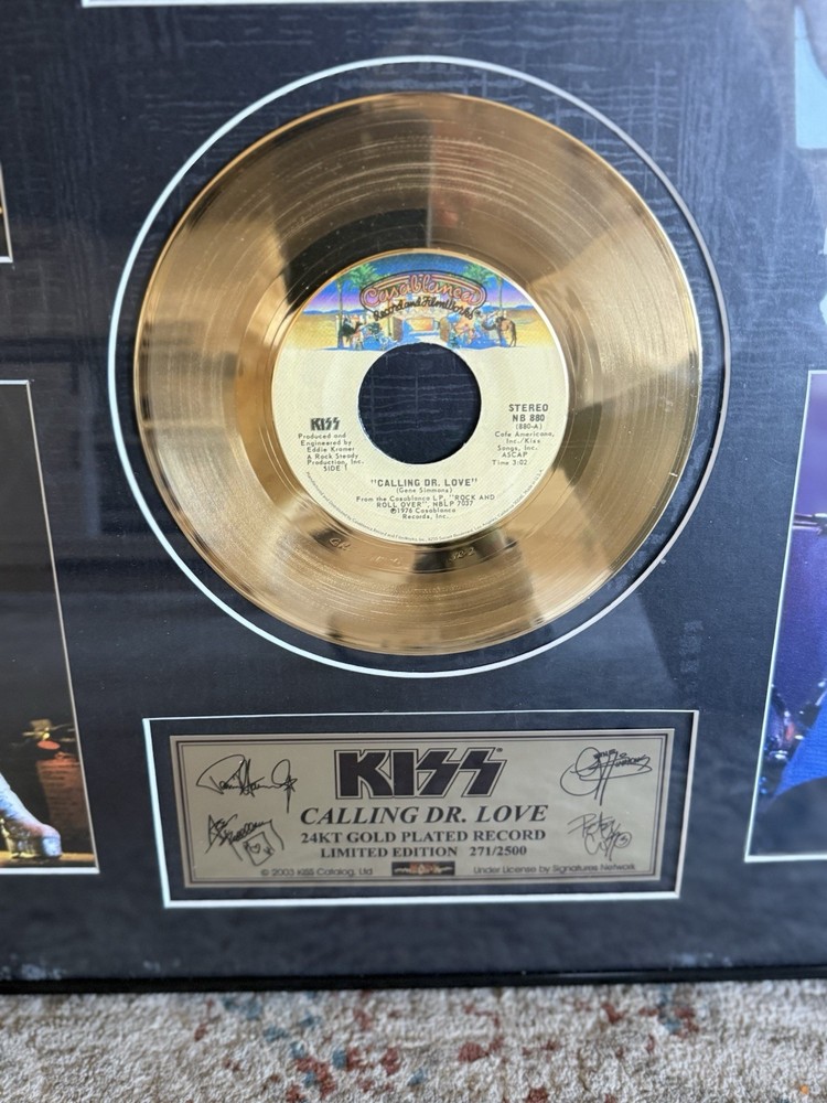 🔥KISS Calling Dr. Love 24k Gold Plated Record Limited Edition 271/2500