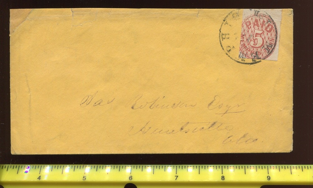 Confederate States 56X2  Memphis Tenn Provisional Used on Cover MV488