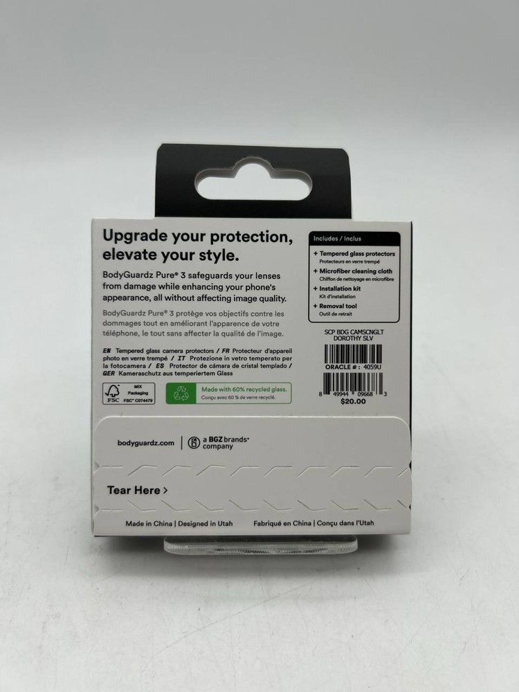 BodyGuardz Camera Protector for iPhone 17 - Silver Glitter