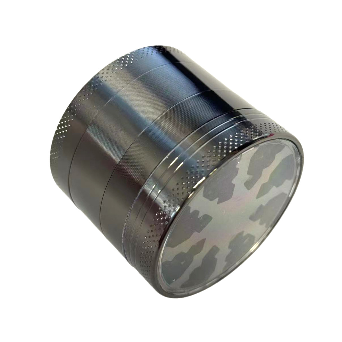 2.2"Metal Tobacco Grinder 4 Piece Lightning Wheel See Through Lid Herb Crusher