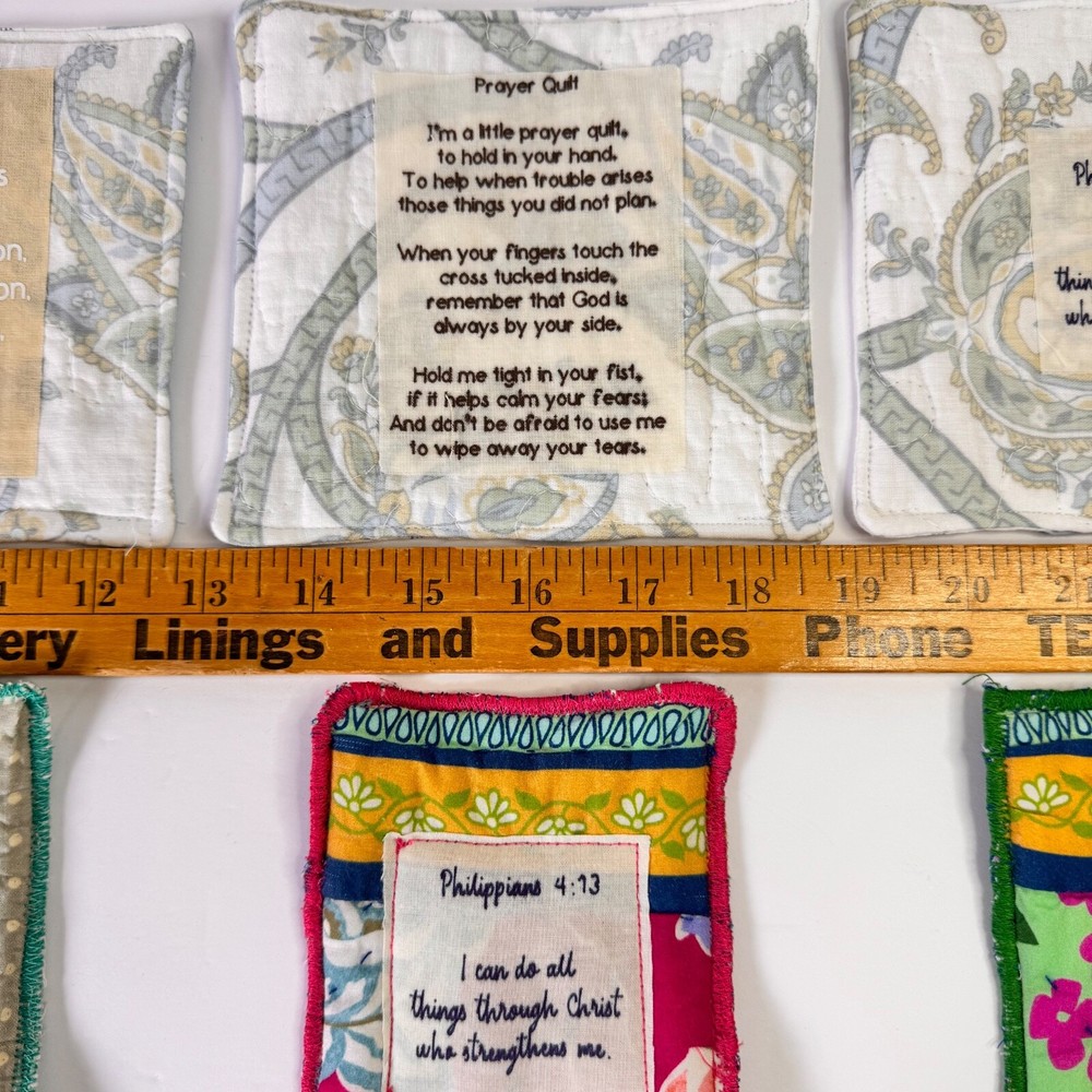 6 Handcrafted Prayer Quilts lot unique