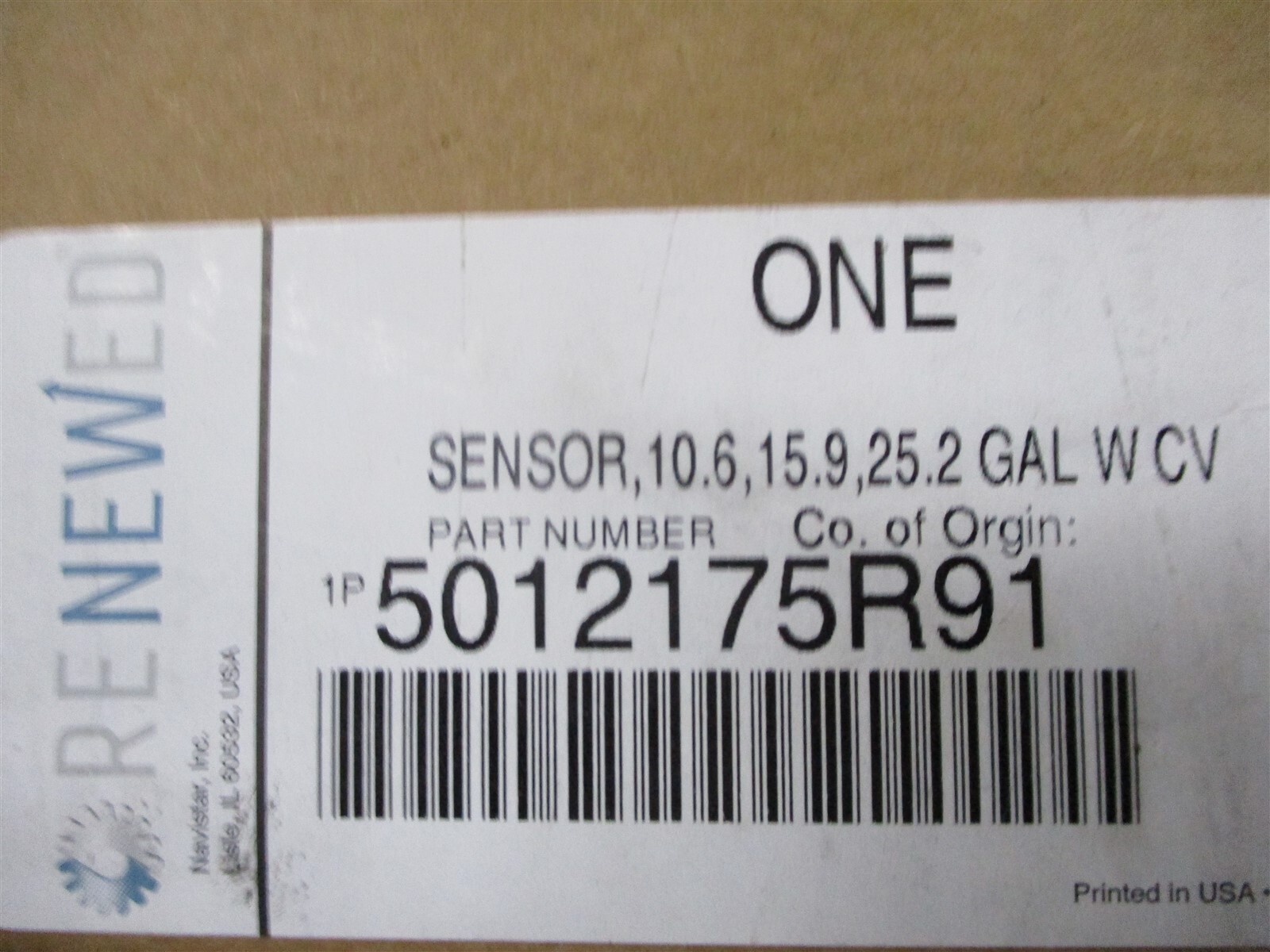 5012175R91 INTERNATIONAL DEF TANK QLS SENSOR SSI 10.6/15.9/25-GAL 4097728C91