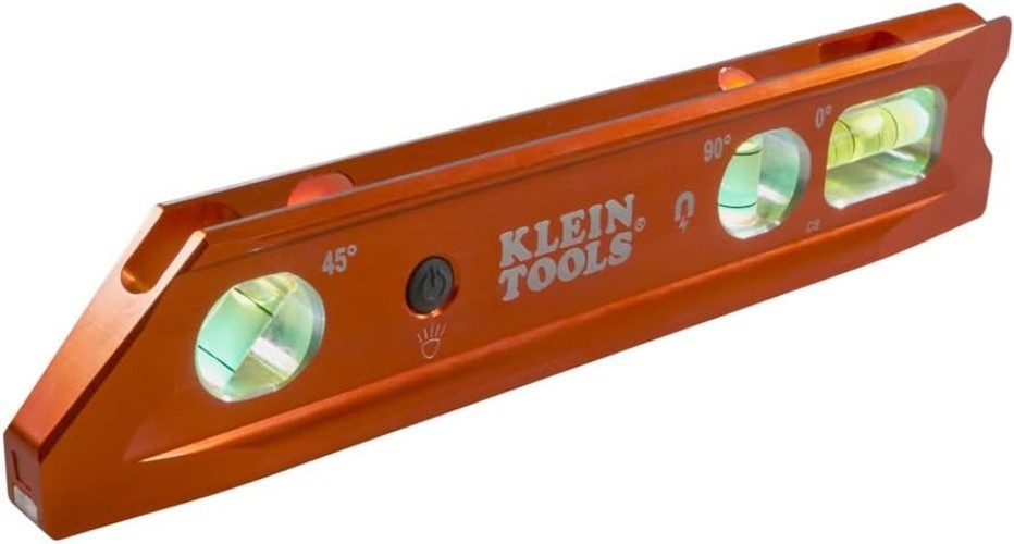 Klein Tools 935RBLT 9" Lighted Torpedo Level - Precision with Secure Magnet