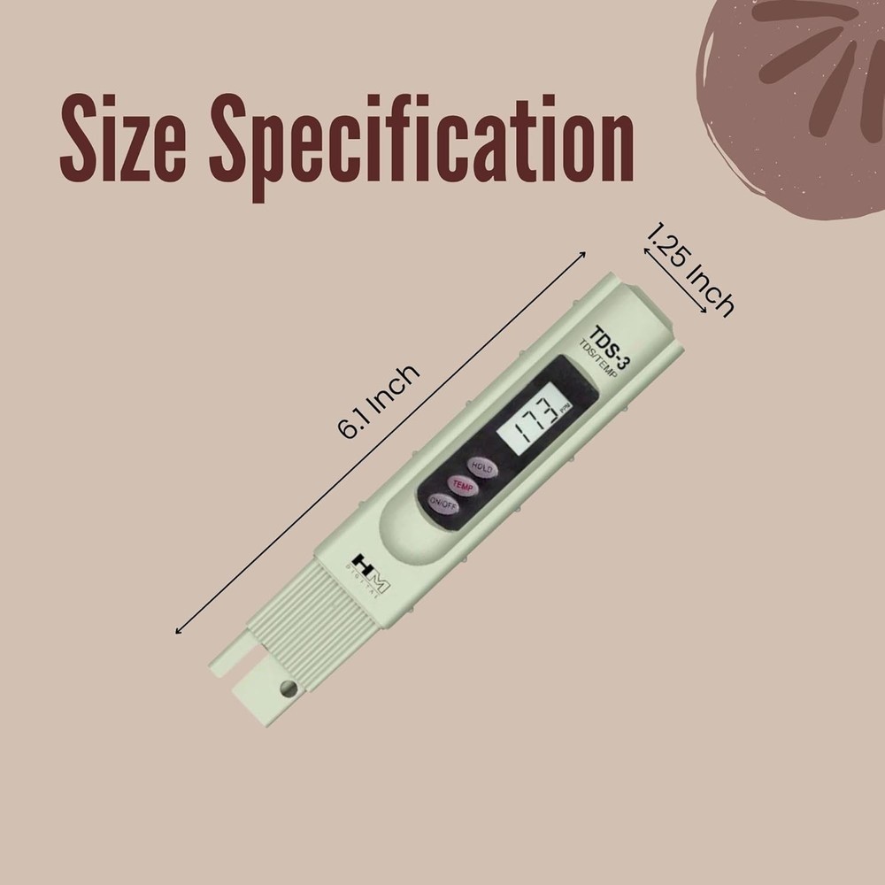 Digital TDS Meter with Carrying Case - Accurate Water Testing & Hold Function