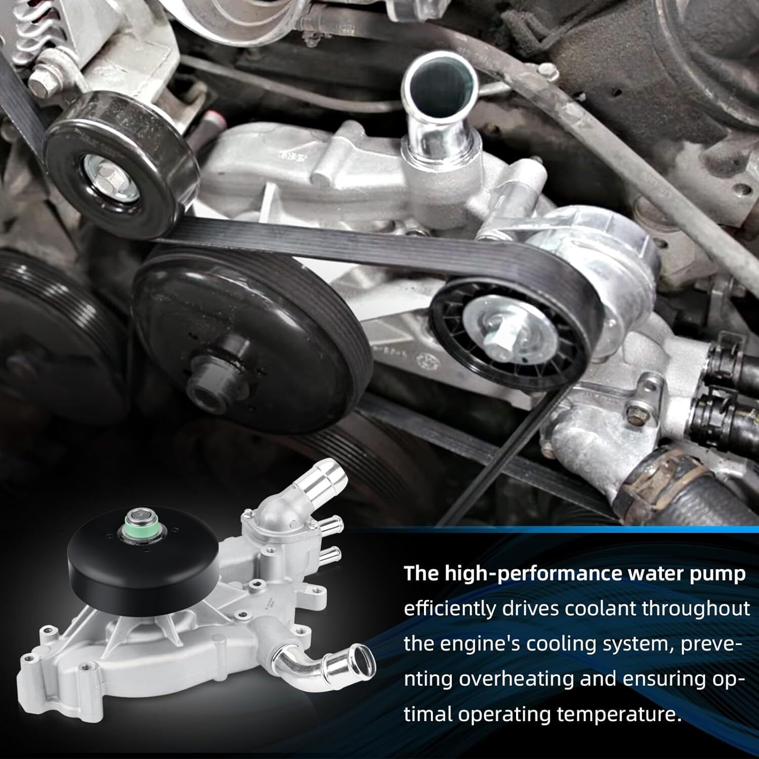 Water Pump With Thermostat For Chevy Silverado Tahoe GMC 4.8 5.3 6.0L , AW5104