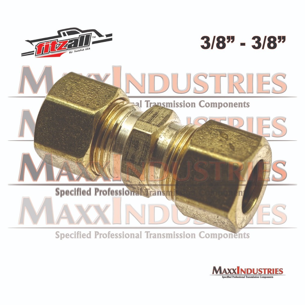 Automatic Transmission Cooler Line Fitting 3/8" Compression Brass Union
