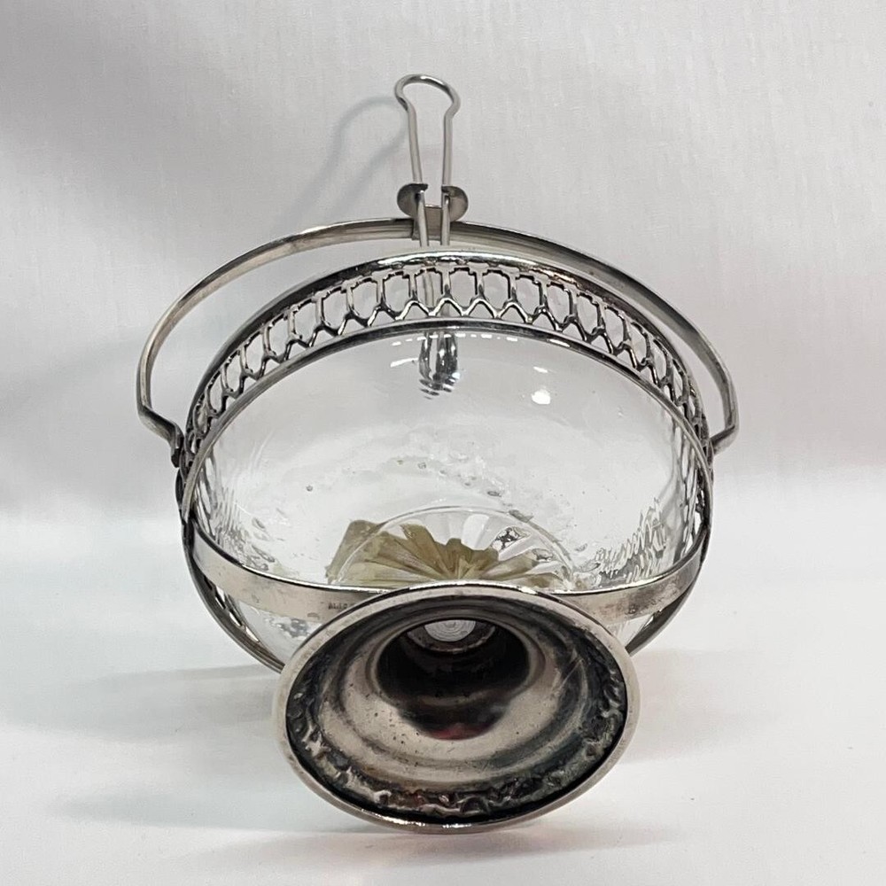 VTG 1956 Silverplate Sugar Server ABRAplate Glass Insert England 3.5"Dia x4.5"H