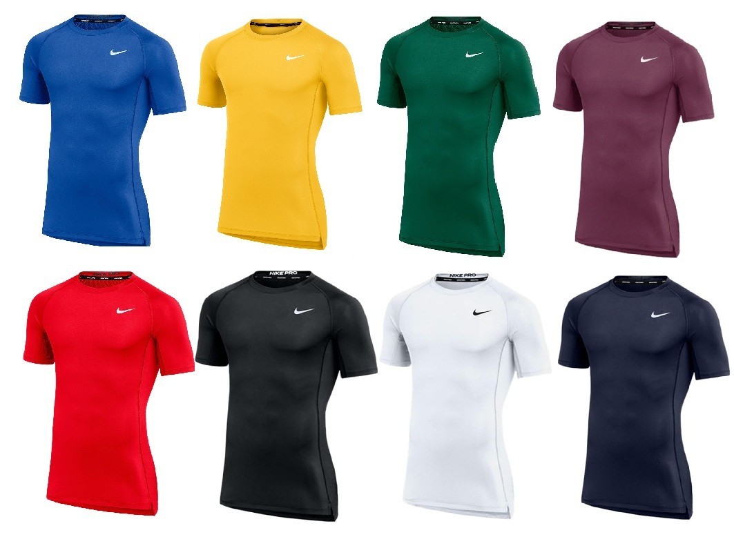 Nike Men's Pro Short Sleeve Fitted Shirt Football Basketball Gym