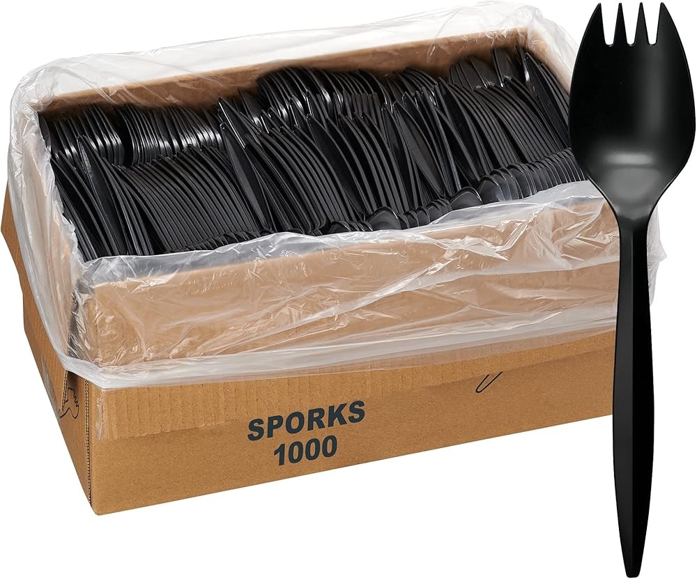 1, 000 Plastic Disposable Knives Bulk Bla Medium Weight Disposable