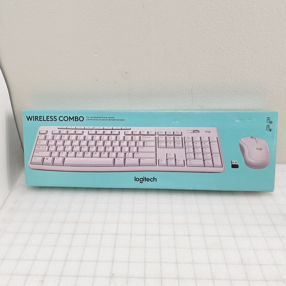 Logitech MK270 Pink Full-size Wireless Keyboard&Mouse Bundle w/USB Receiver NOB
