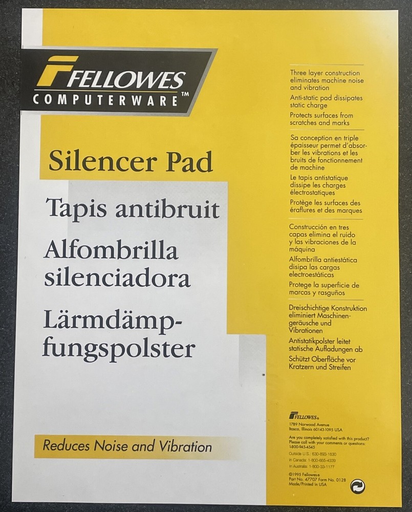 Fellows Computerware Silencer Pad For Desktop Towers.