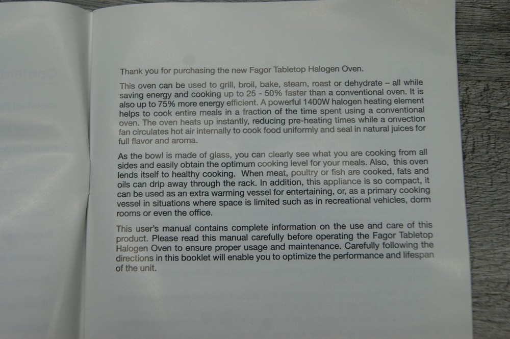 Fagor Halogen Tabletop Oven 12 Quart + 5 Additional Quarts Tested Working