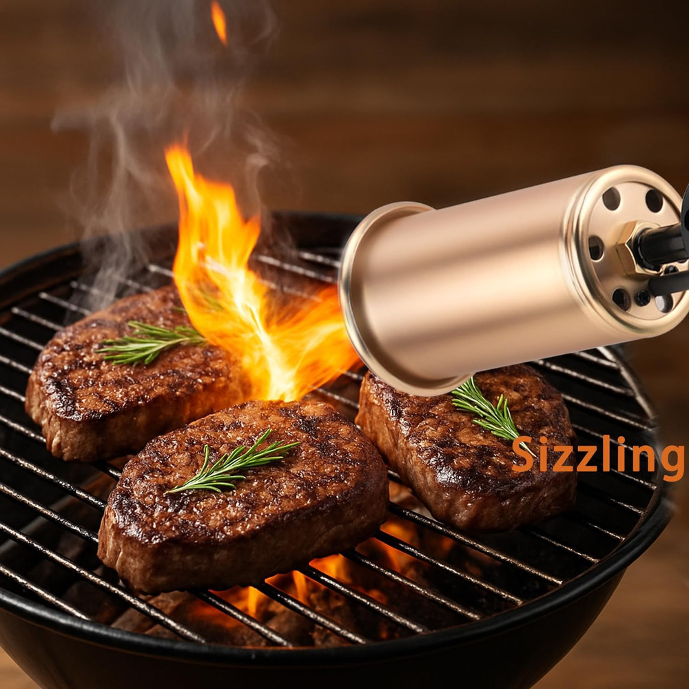 Propane Torch Gun with One-Touch Max Fire, Adjustable Kitchen Torch, Powerful Pr