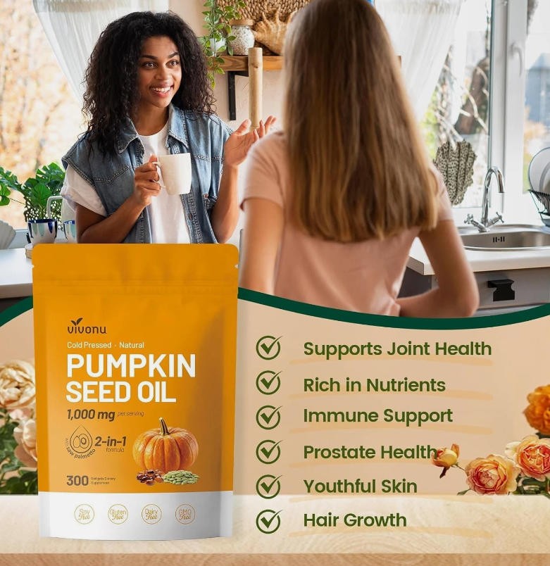 Pumpkin Seed Oil with Saw Palmetto Capsules Hair Care Hair Loss | 300 Softgels