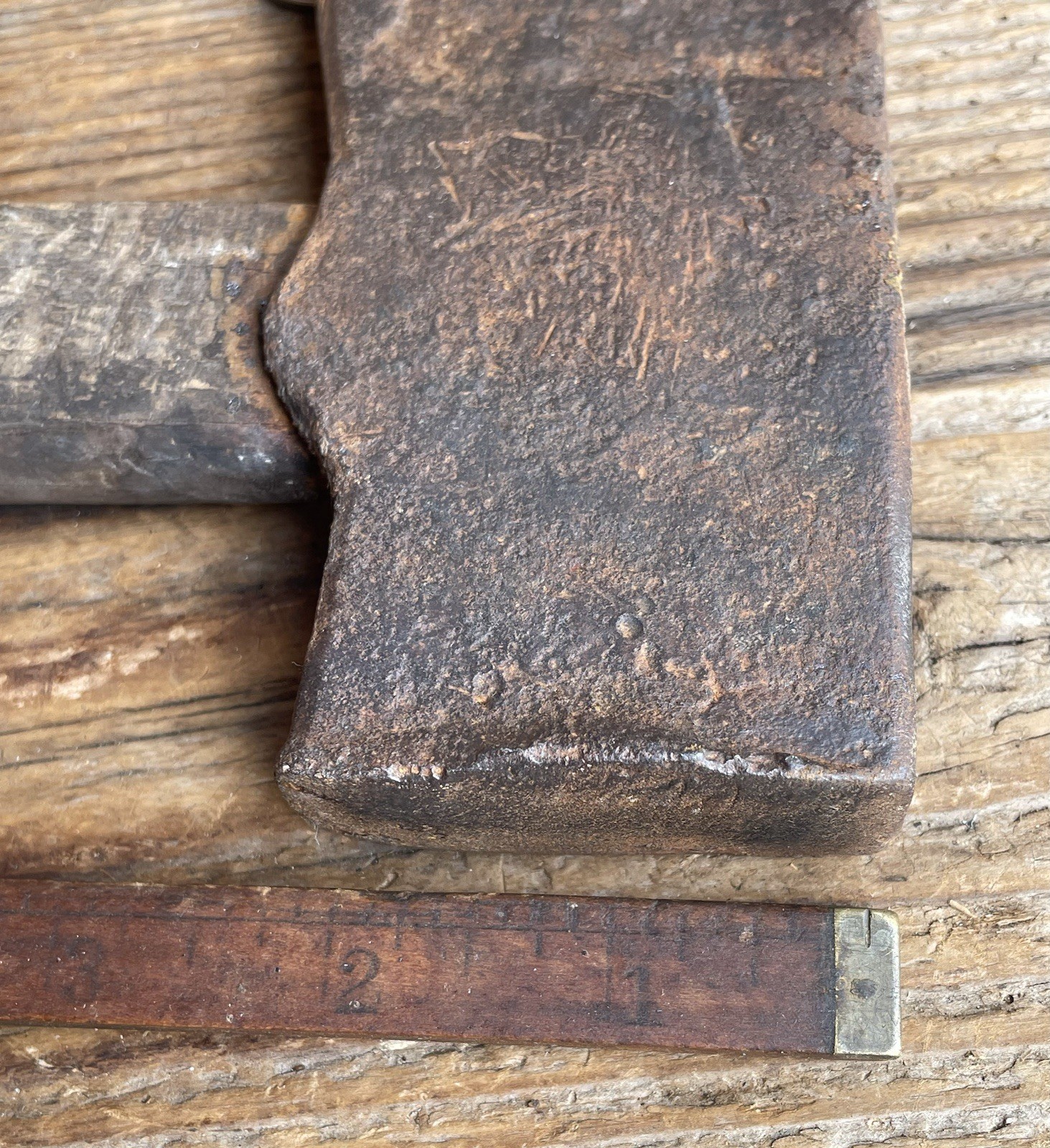 Revolutionary War 18th Century ~ Forged Iron Belt Hatchet Axe ~ Orig Handle