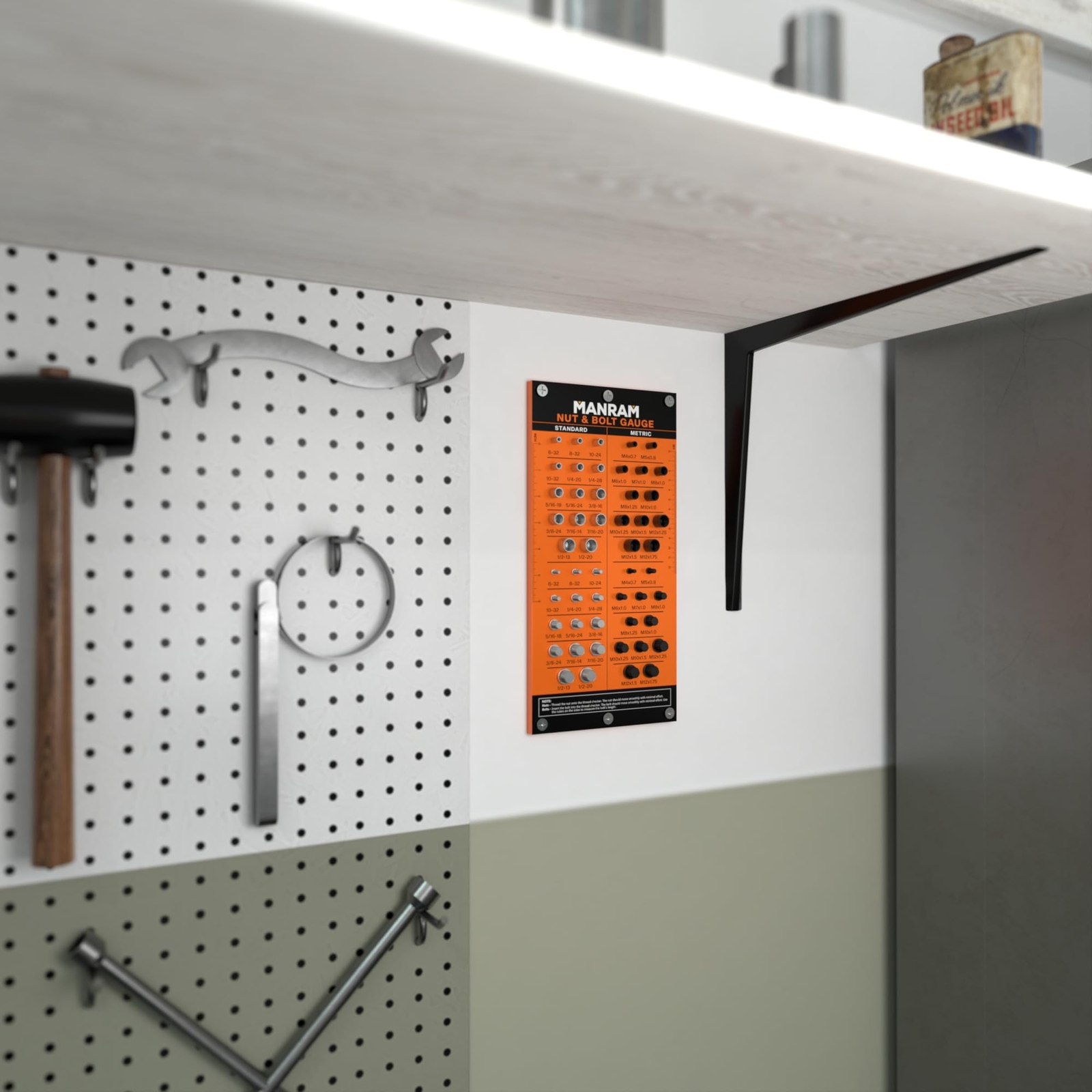 Thread Checker with All-Metal Board,Nut & Bolt Thread Checker,Bolt Size & Thread