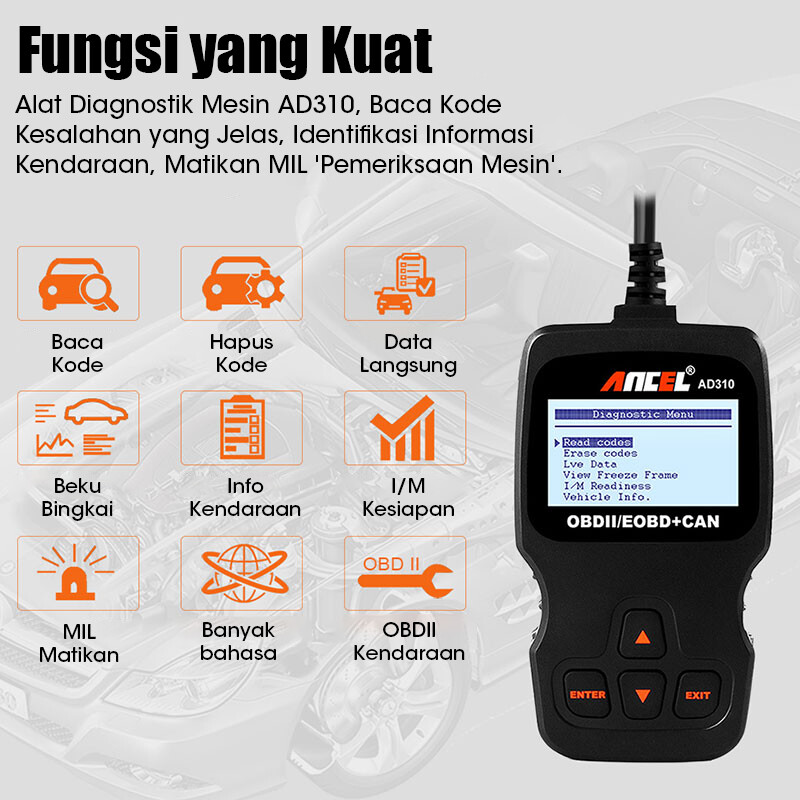 ANCEL AD530 OBD2 Scanner Car Battery Test Code Reader Diagnostic Scan Tool