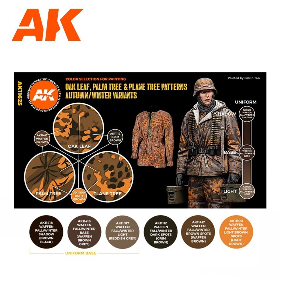 AK Interactive: Oak Leaf, Palm Tree, Plane Tree Camouflage - Paint Set - AK11625