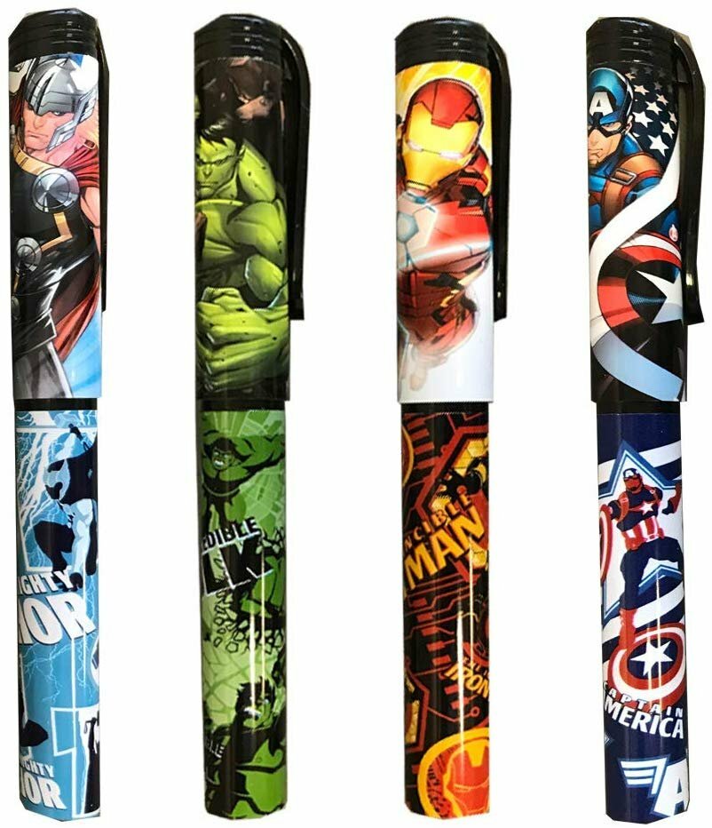 Avengers Autograph Book for Universal Studios and 4 Superhero Pens- Marvel...