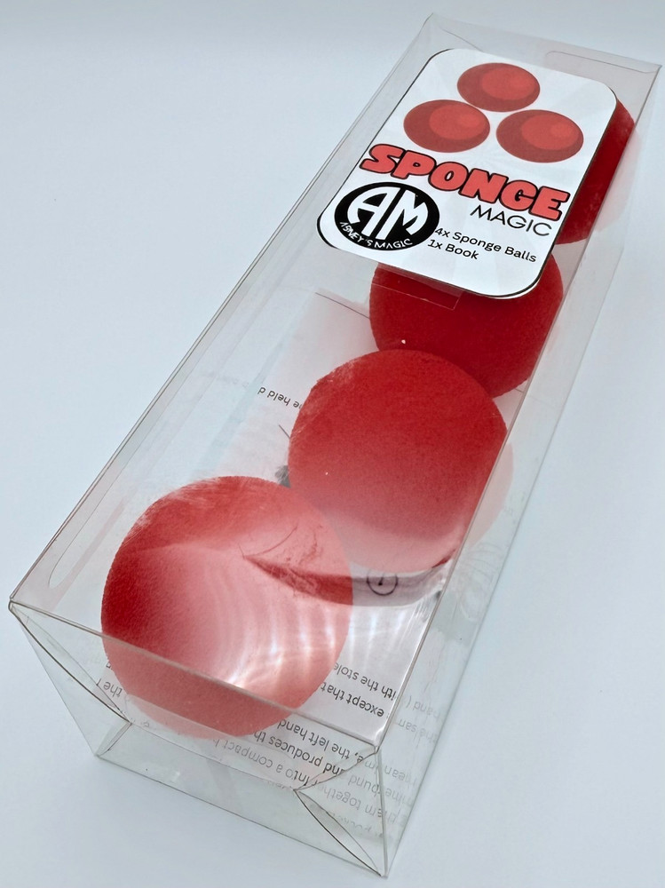 4 Red 1.3" Sponge Balls | Magic Trick Set by Abney's Magic – Free Live Tutorial