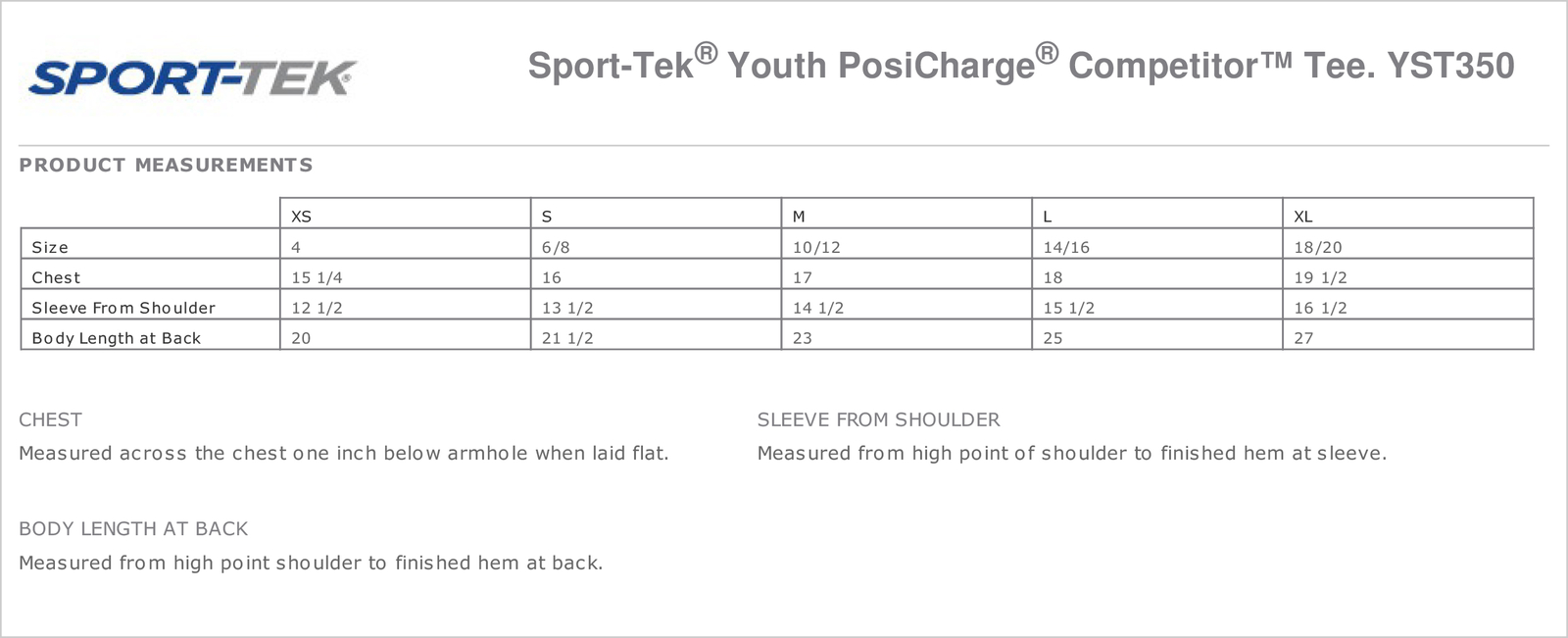 Sport Tek Youth's Dri-Fit PosiCharge Workout S-XL T-Shirt M-YST350