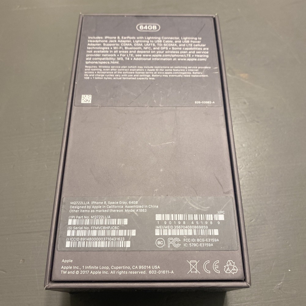 Empty OEM BOX ONLY For Apple iPhone 8 Space Gray